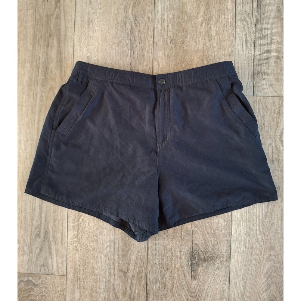 Croft Barrow Nylon Shorts Sz 14 Black Pull On Elastic waist 32” inseam 3”